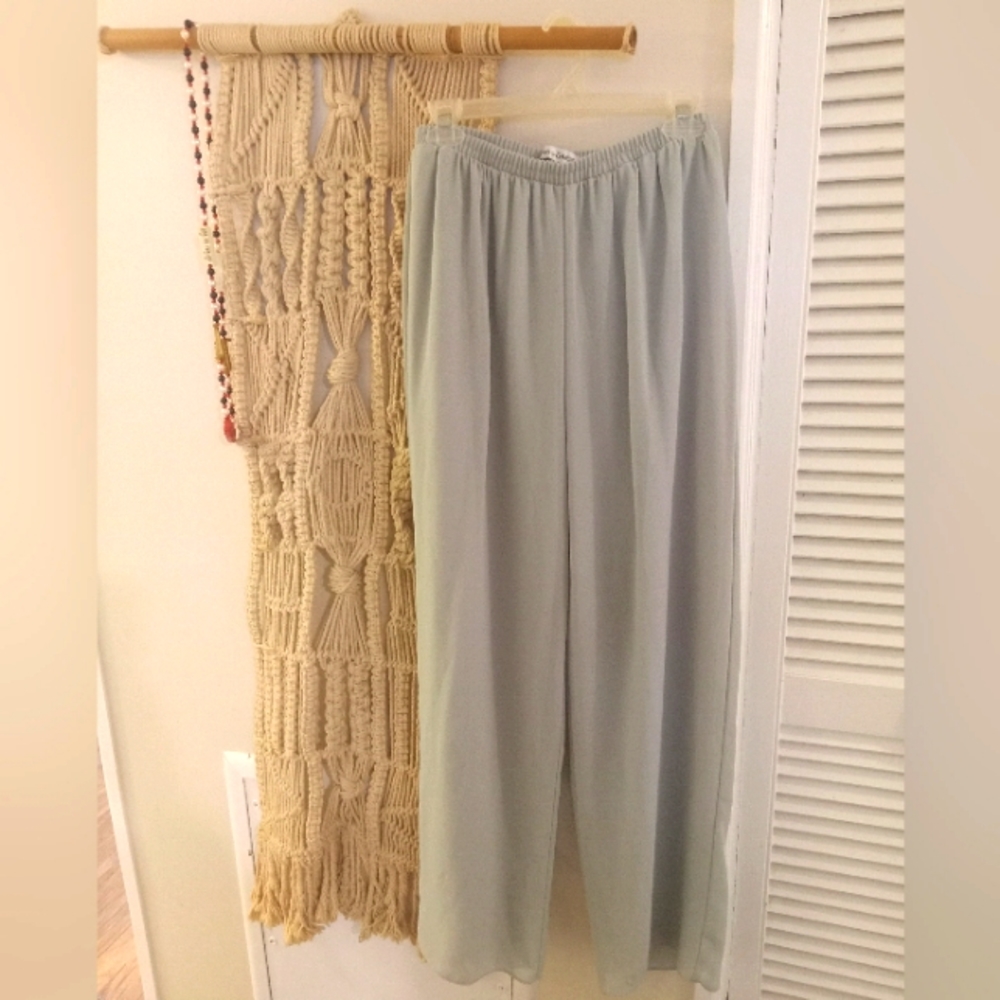 Vintage Chiffon High Waist Wide Leg Flowy Pants